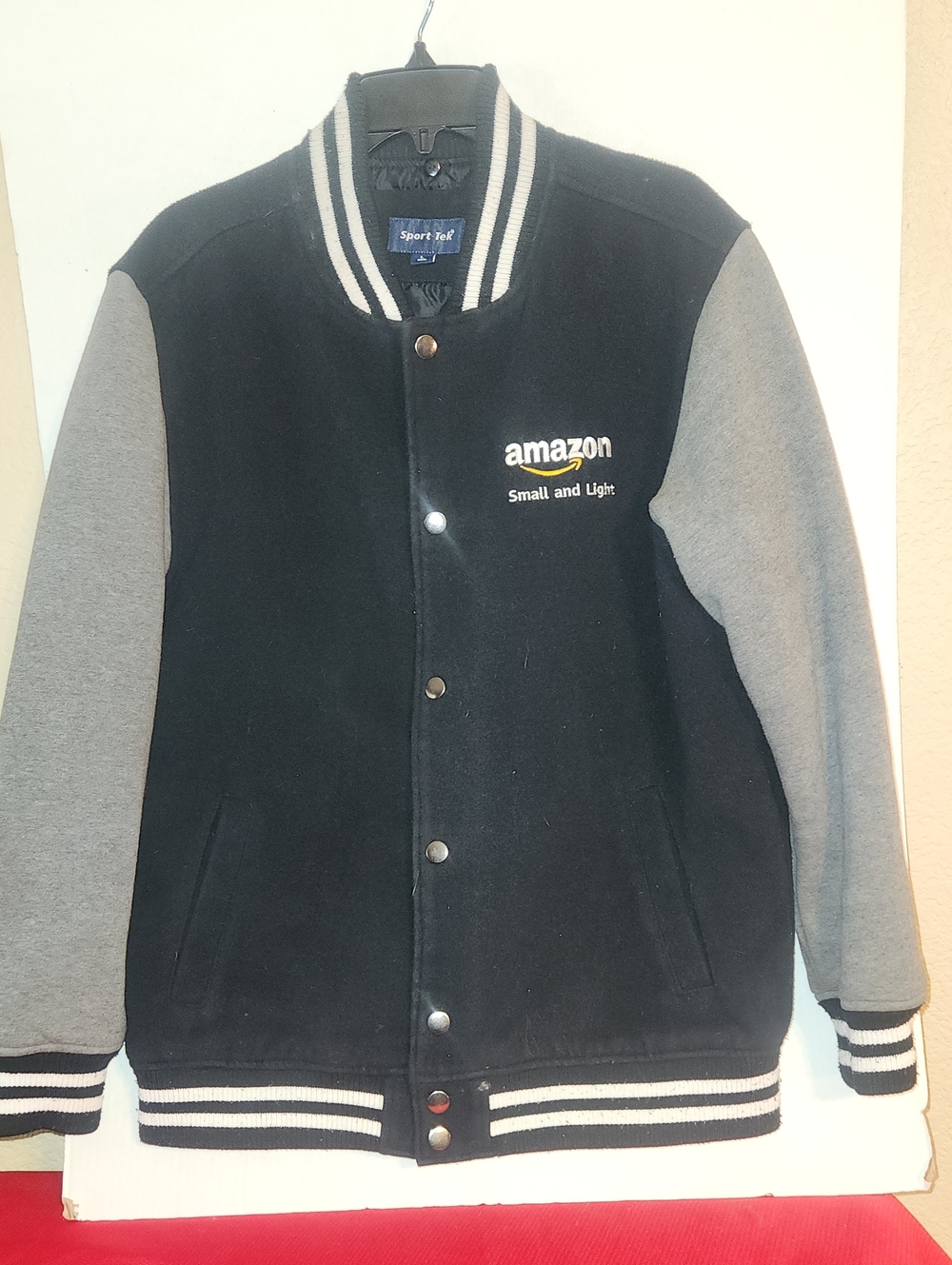 Amazon Black and Gray Team-Style Jacket with Embroidered Logo